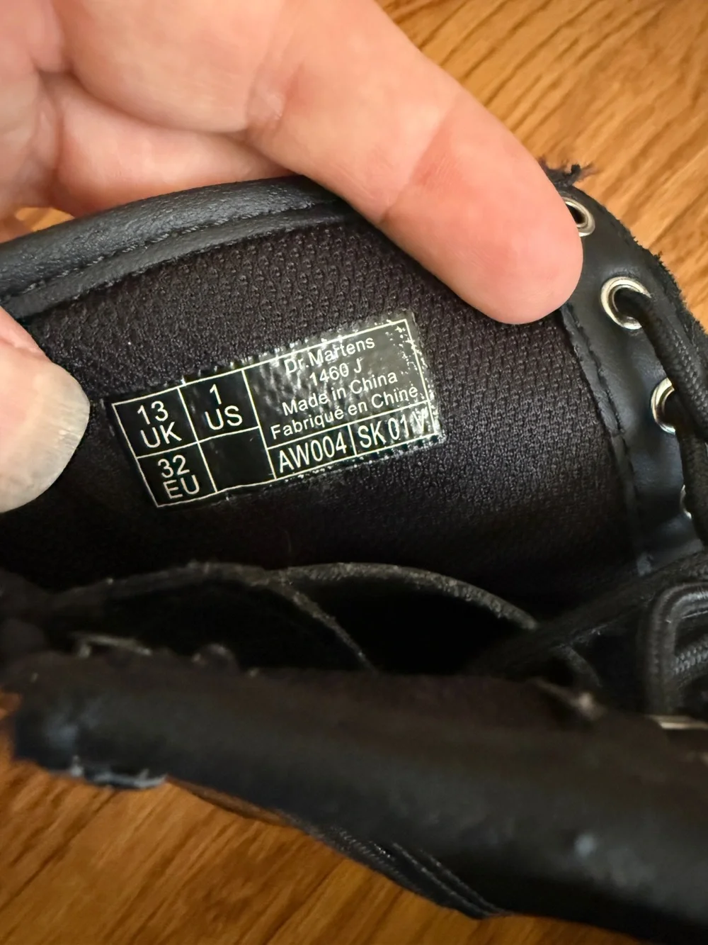 Dr Martens kids black shiny patent boots 1